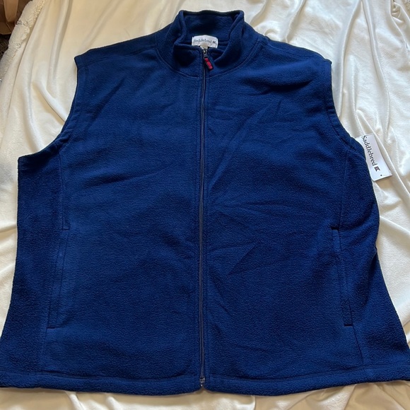 Saddlebred mens fleece vest zip front dark blue L & XL NWT Price is Firm - Picture 1 of 4